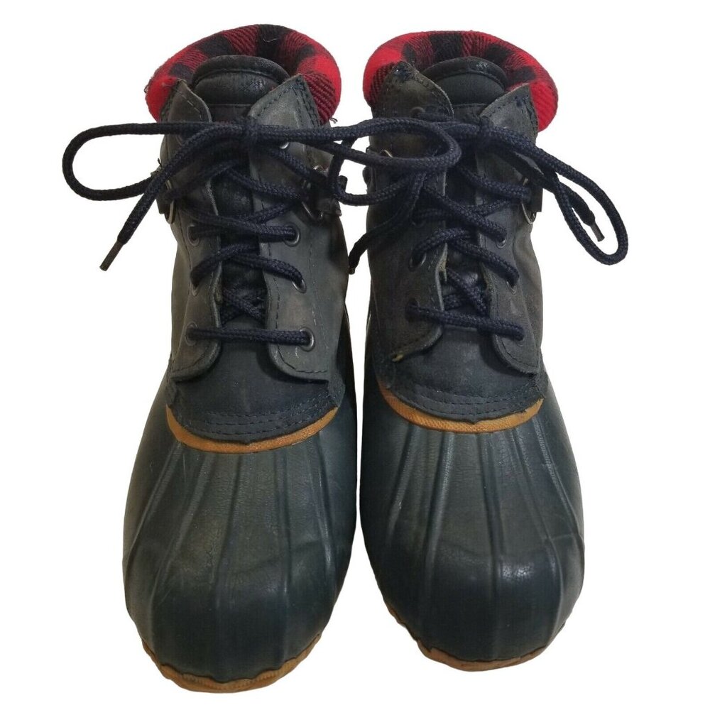 ✅Cobblestone Rubber and Leather Boots Womens Sz 9 Red Plaid Thermolite Insulated - Picture 4 of 12